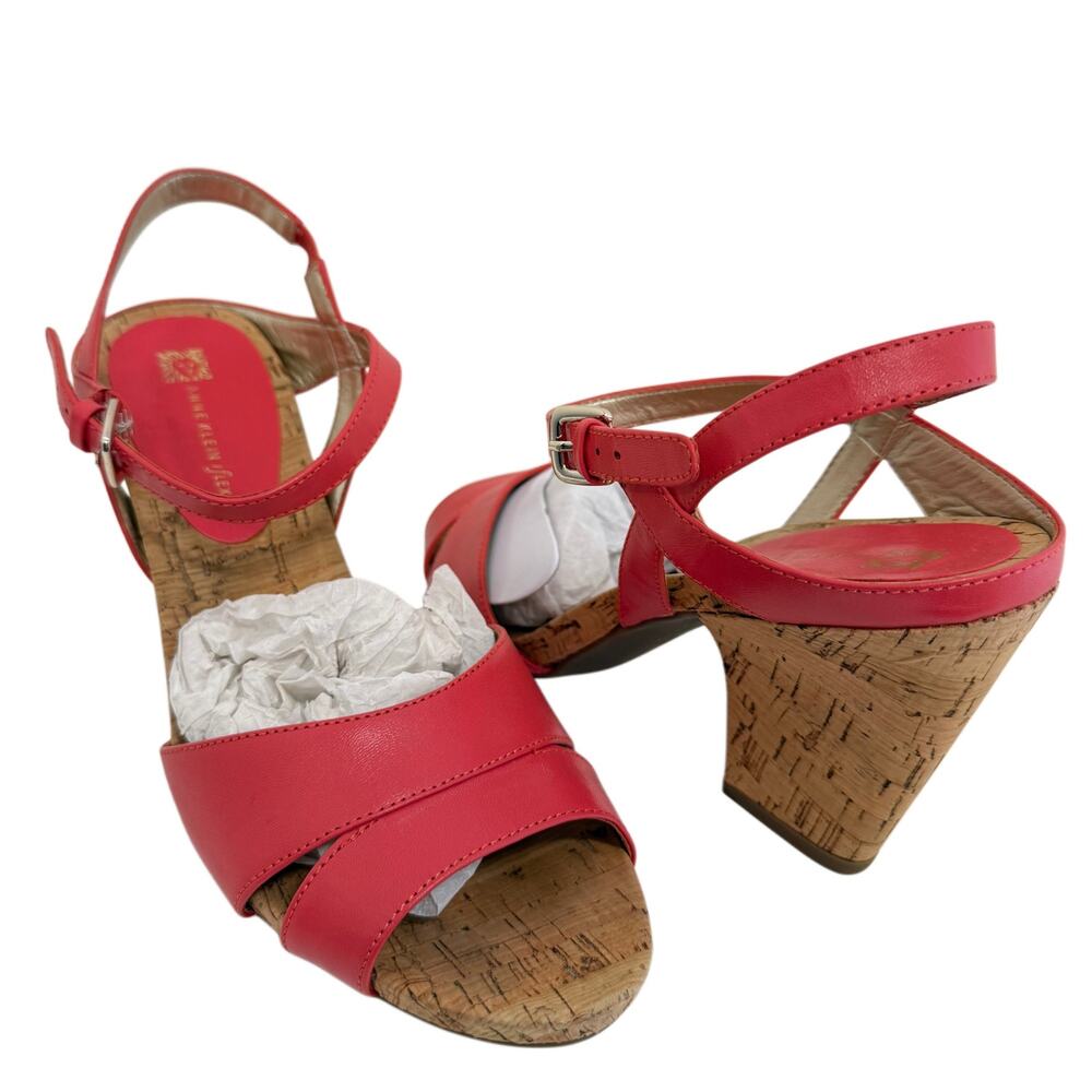 ANN KLIEN FLEX RED WEDGES SIZE 11 M NEW